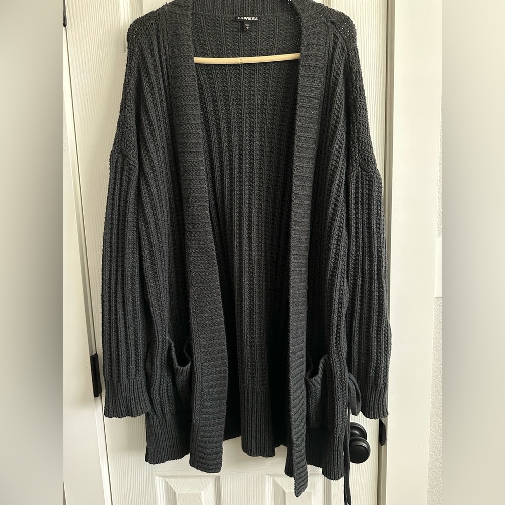 Express cable knit open sweater